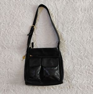 Vintage Fossil Pebbled Leather Shoulder Bag